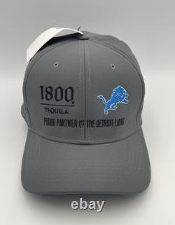 RARE DETROIT LIONS 1800 TEQUILA Nike Hat Cap Gray Classic 99 Dri-Fit Fitted L/XL