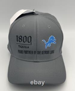 RARE DETROIT LIONS 1800 TEQUILA Nike Hat Cap Gray Classic 99 Dri-Fit Fitted L/XL