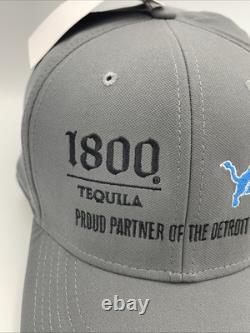 RARE DETROIT LIONS 1800 TEQUILA Nike Hat Cap Gray Classic 99 Dri-Fit Fitted L/XL
