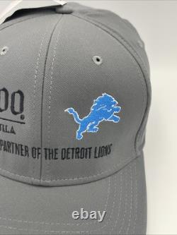 RARE DETROIT LIONS 1800 TEQUILA Nike Hat Cap Gray Classic 99 Dri-Fit Fitted L/XL