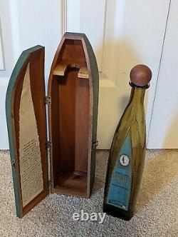 RARE DON JULIO 1942 Añejo Tequila Wooden 3 Hinge Green Coffin Box Bottle #55349
