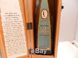 RARE Don Julio 1942 Tequila Anejo Empty Bottle &Wooden Green Cedar Coffin Shaped