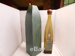 RARE Don Julio 1942 Tequila Anejo Empty Bottle &Wooden Green Cedar Coffin Shaped