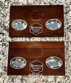 RARE Jose Cuervo Reserva De La Familia Tequila Wood Tasting / Serving Tray Set