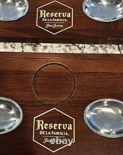 RARE Jose Cuervo Reserva De La Familia Tequila Wood Tasting / Serving Tray Set