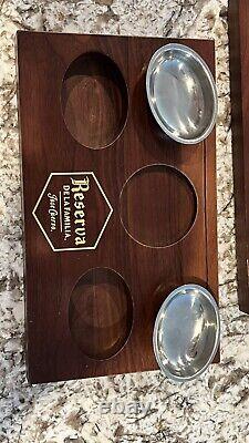 RARE Jose Cuervo Reserva De La Familia Tequila Wood Tasting / Serving Tray Set
