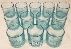 RARE Lot Of 12 Don Julio Tequila Aqua Blue Nom 1445 Bar Glasses Tumblers