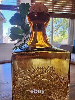 RARE Patron Tequila Amber Yellow Decanter Bottle