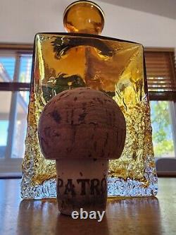 RARE Patron Tequila Amber Yellow Decanter Bottle