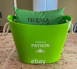 RARE Patron Tequila Gift Set Green Bucket Pillow Replica 375ml Bottle Beach Ball