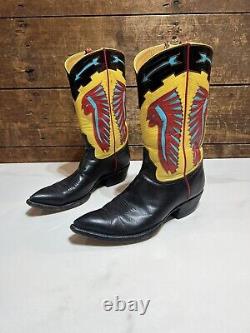ROCKETBUSTER Vintage Mens Cowboy Boots Size 9 Made With Real Ostrich
