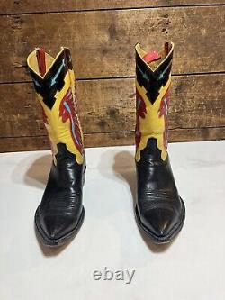 ROCKETBUSTER Vintage Mens Cowboy Boots Size 9 Made With Real Ostrich