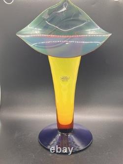 Rare Blenko 2003 Jack In The Pulpit Vase Tequila Sunrise