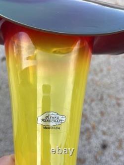 Rare Blenko 2003 Jack In The Pulpit Vase Tequila Sunrise