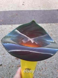 Rare Blenko 2003 Jack In The Pulpit Vase Tequila Sunrise