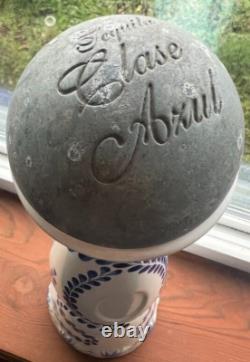 Rare CLASE AZUL Tequila Ceramic Liquor Bottle Hand Painted Silver Top 15 750ml