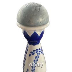 Rare CLASE AZUL Tequila Ceramic Liquor Bottle Hand Painted Silver Top 15 750ml