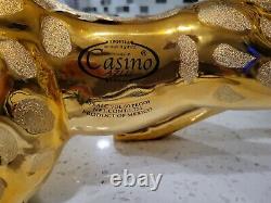 Rare Gold 1.75 L Casino Azul Anejo Gold Jaguar Leopard Empty Tequila Bottle