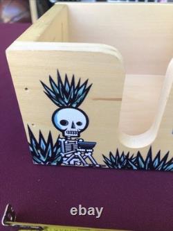Rare? Halloween Milagro Tequila Ad Wood Caddy Artist Neuzz Miquel Mejia