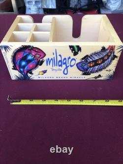 Rare? Halloween Milagro Tequila Ad Wood Caddy Artist Neuzz Miquel Mejia