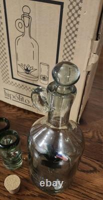 Rare Hipolito Gutierrez Cinco de Mayo Portland Tequila Decanter Glasses Tonala