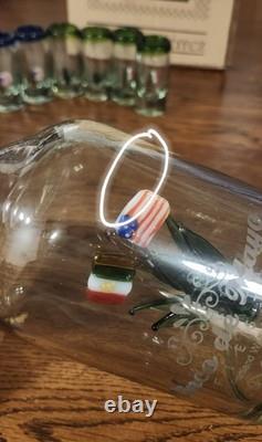 Rare Hipolito Gutierrez Cinco de Mayo Portland Tequila Decanter Glasses Tonala