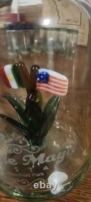 Rare Hipolito Gutierrez Cinco de Mayo Portland Tequila Decanter Glasses Tonala
