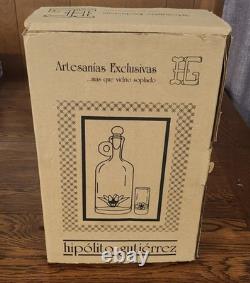 Rare Hipolito Gutierrez Cinco de Mayo Portland Tequila Decanter Glasses Tonala