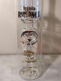 Rare Milagro Tequila Romance Reposado Anejo Handblown Numbered Glass Bottle