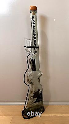 Rare Old Carbine Tequila Rifle Glass Decanter, Shot Glasses & Stand No Cracks