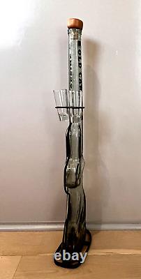 Rare Old Carbine Tequila Rifle Glass Decanter, Shot Glasses & Stand No Cracks