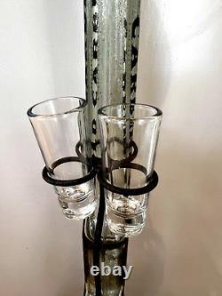 Rare Old Carbine Tequila Rifle Glass Decanter, Shot Glasses & Stand No Cracks
