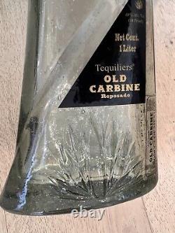Rare Old Carbine Tequila Rifle Glass Decanter, Shot Glasses & Stand No Cracks