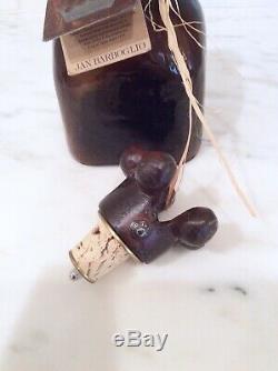 Rare Retired HTF NWT Jan Barboglio Iron Chocolate Blown Glass Tequila Decanter