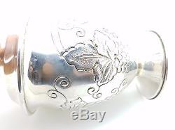 Rare Sterling Silver Wine Tequila Vodka Decanter with 6 Gilded Shot Glasses 153