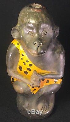 Rare Tarzan Loincloth Mexican Folk Art Chango Monkey Mezcal Tequila Bottle