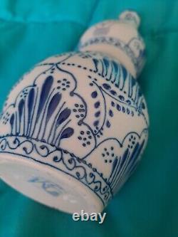 Rare Tequila Casa Cofradia Ceramic Blue Azul Resposado Bottle 375ml Empty Mexico