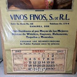 Rare Vintage Advertising 1943 Spanish Tequila Whiskey Pinup Girl Calendar