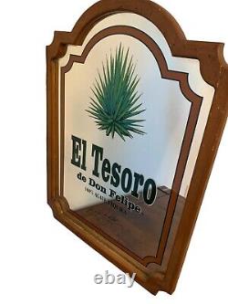 Rare Vintage El Tesoro De Don Felipe -agave Tequila Bar Mirror Advertisement