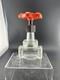 Rare! Vintage Lanzagorta Tequila Bottle Clear Glass Industrial Pipe Gate Valve