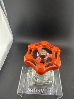 Rare! Vintage Lanzagorta Tequila Bottle Clear Glass Industrial Pipe Gate Valve