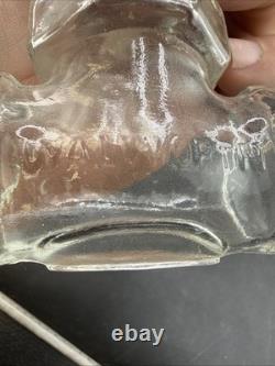 Rare! Vintage Lanzagorta Tequila Bottle Clear Glass Industrial Pipe Gate Valve