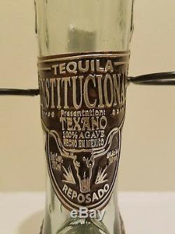 Rare WESTERN Heavy Glass COWBOY Boot TEQUILA Bottle With Glass Holders NWT