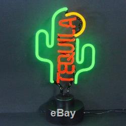 Real Neon Sign Southwest Patron Tequila Cactus table desk wall UL lamp light