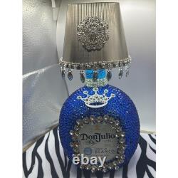 Rhinestone Don Julio Tequila Bottle Lamp, Cobalt Blue Decor