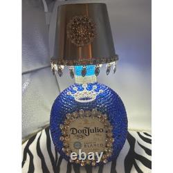 Rhinestone Don Julio Tequila Bottle Lamp, Cobalt Blue Decor