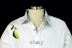 Robert Graham Tequila NWT White Lime & Cocktail Motif Sport Shirt Large