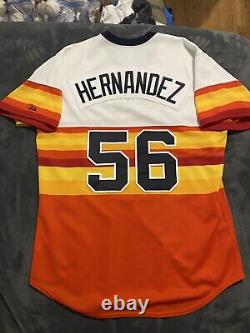 Roberto Hernandez 2015 Houston Astros Game Used Throwback Jersey Tequila Sunrise