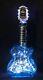 Rocknrolllightedblue Glass Guitarempty Tequila Bottlebar Decor 14hx6x2