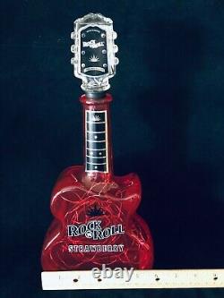 RockNRoll LightedTequilaRed Glass Guitar BottleEmptyBar Decor 14